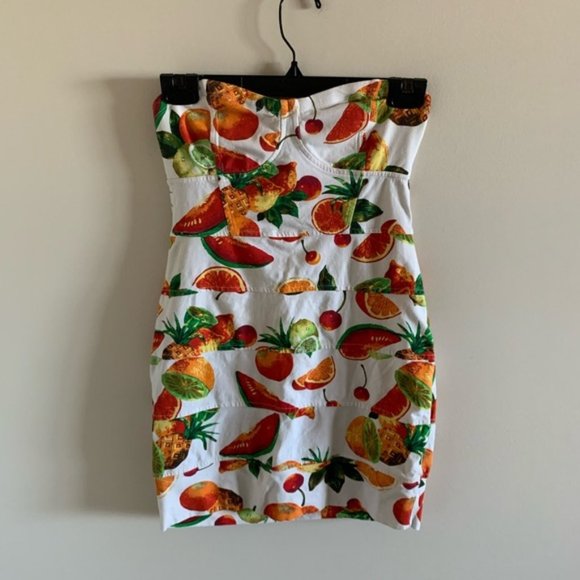 Aritzia Dresses & Skirts - Talula Fruit Salad Strapless Mini Bandage Dress